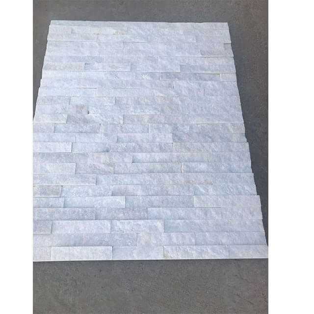 White Stacked Stone White quartzite stacked stone panel