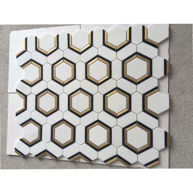 White Marble Hexagon Mosaic tiles White Hexagon mosaic tiles