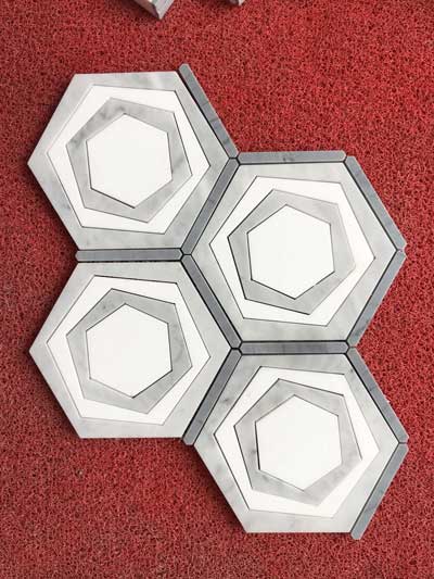 Waterjet Honeycomb Hexagon Mosaics Waterjet Honeycomb Hexagon Mosaics