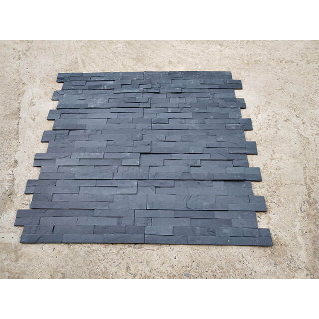 Black stacked stone Black stone Veneer tiles