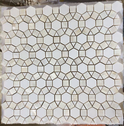 marble with shell mosaic tile 004
