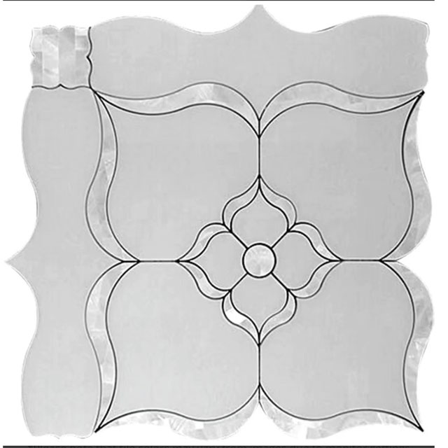 shell and marble waterjet tile