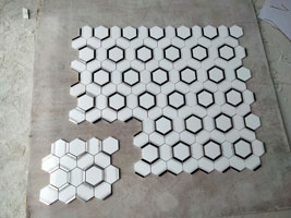 Stainless Steel mosaic tile Thassos and Stainless Steel Mosaic