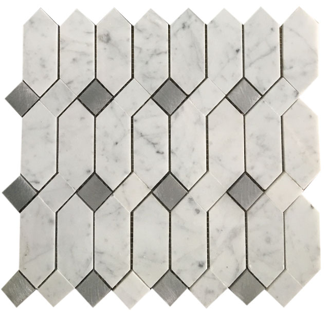 Carrara and Metal Mosaic Carrara and Metal Mosaic