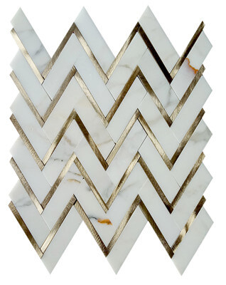 Stone Blends Metal Mosaic Tiles 056