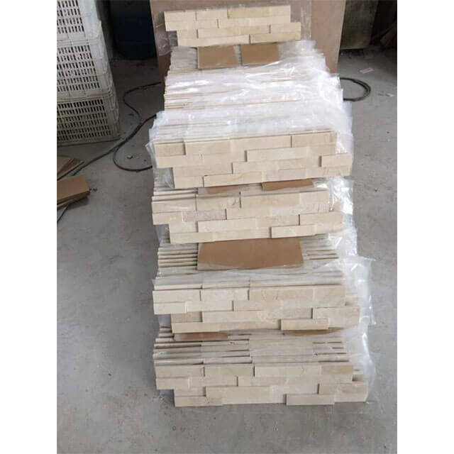 3D Stacked stone Veneer Crema Marfil stacked Stone