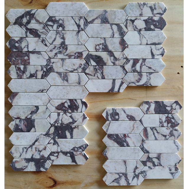 Calacatta viola picket mosaic Calacatta viola picket mosaic