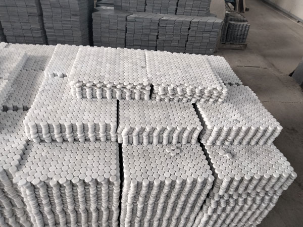 Carrara Penny Round Mosaic Tile Carrara-penny-round3