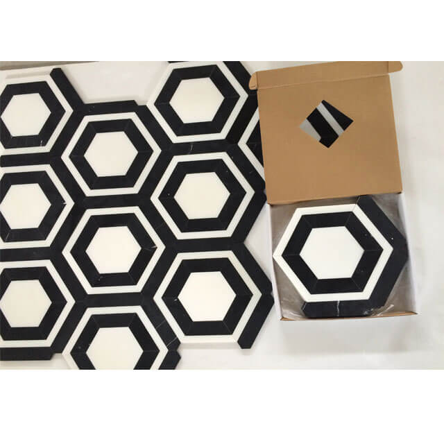 Waterjet mosaic hexagon3