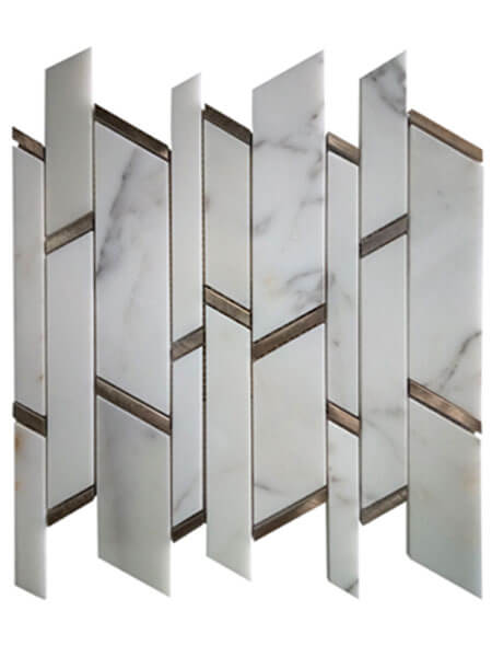 Stone Blends Metal Mosaic Tiles 054