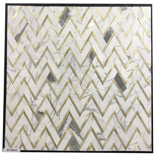 Calacatta Gold Herringbone mosaic tiles Calacatta Gold Herrigbone