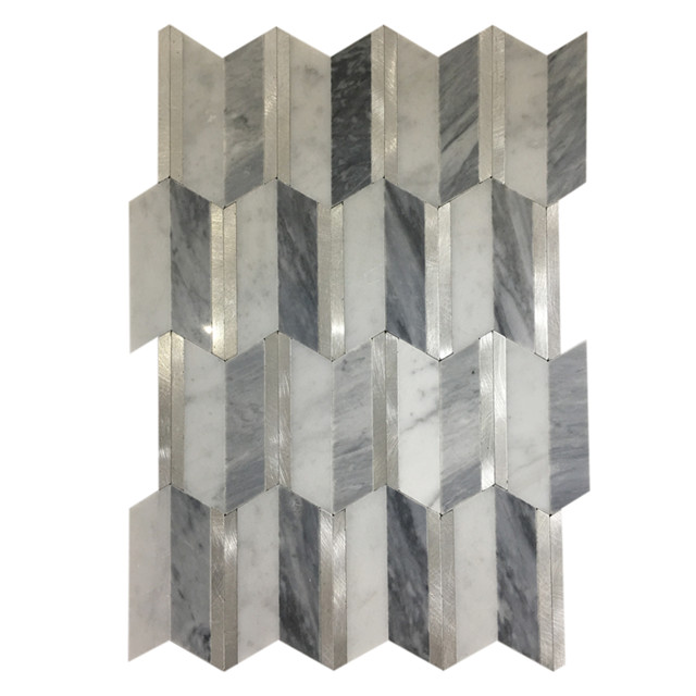 Bardiglio and Metal Mosaic Bardiglio and Metal Mosaic