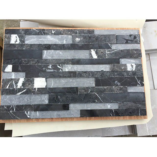 Nero Marquina Stacked stone Veneer  Nero Marquina ledger panel