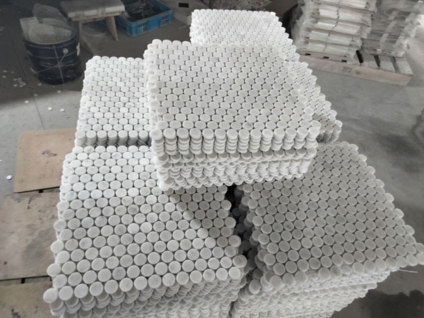 Carrara Penny Round Mosaic Tile Carrara-penny-round2