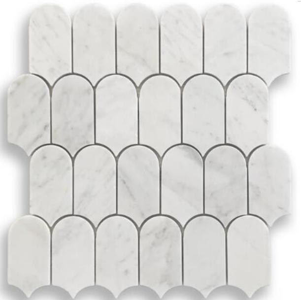Carrara fish scale mosaics Carrara fish scale mosaics