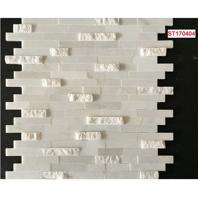 adhesive mosaic tiles China Pure White Split speed tiles