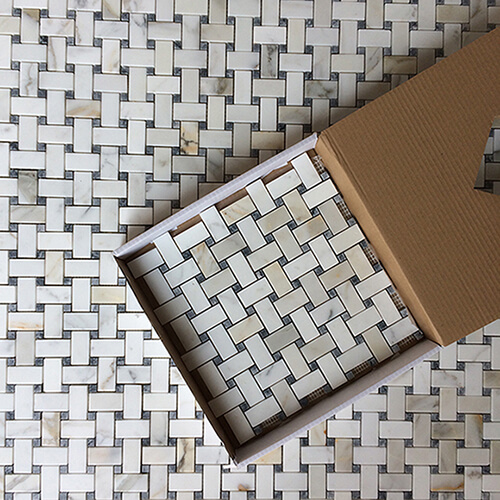 Calacatta Gold Mosaic tiles Calacatta Gold Basketweave mosaic tiles