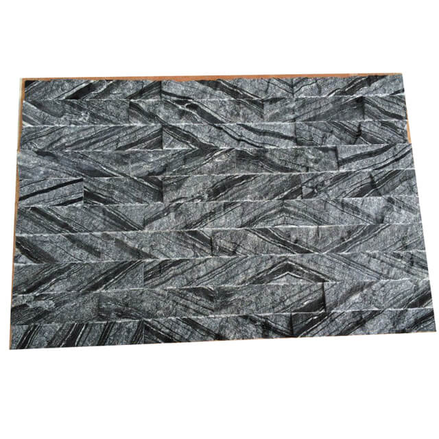 Black stacked stone Antique black ledger panels