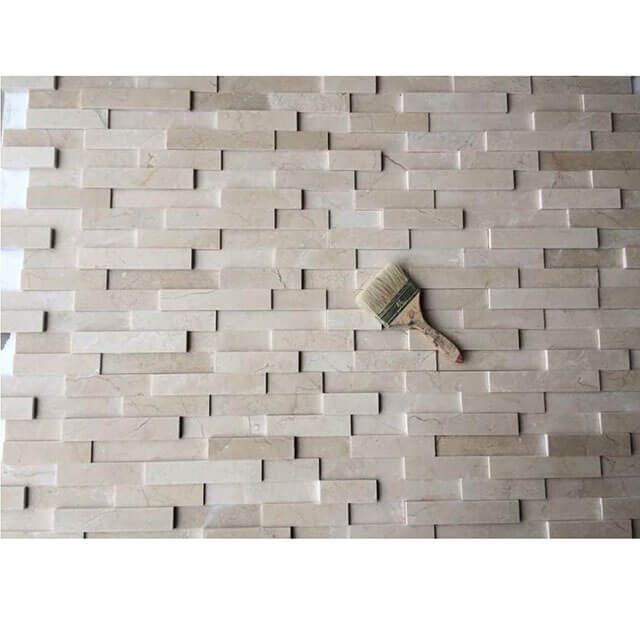 3D Stacked stone Veneer Crema Marfil ledger stone