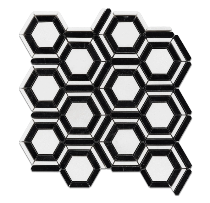 Black and White Hexagon Tiles