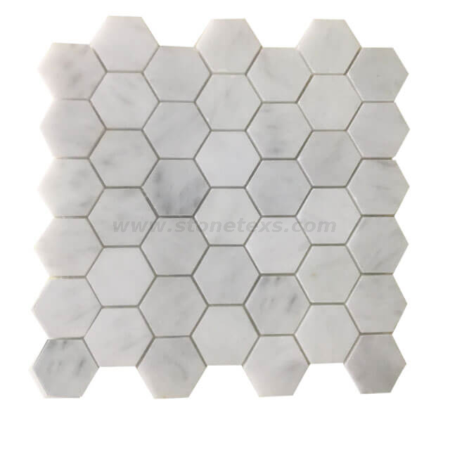 Premium White Marble Hexagon Tile