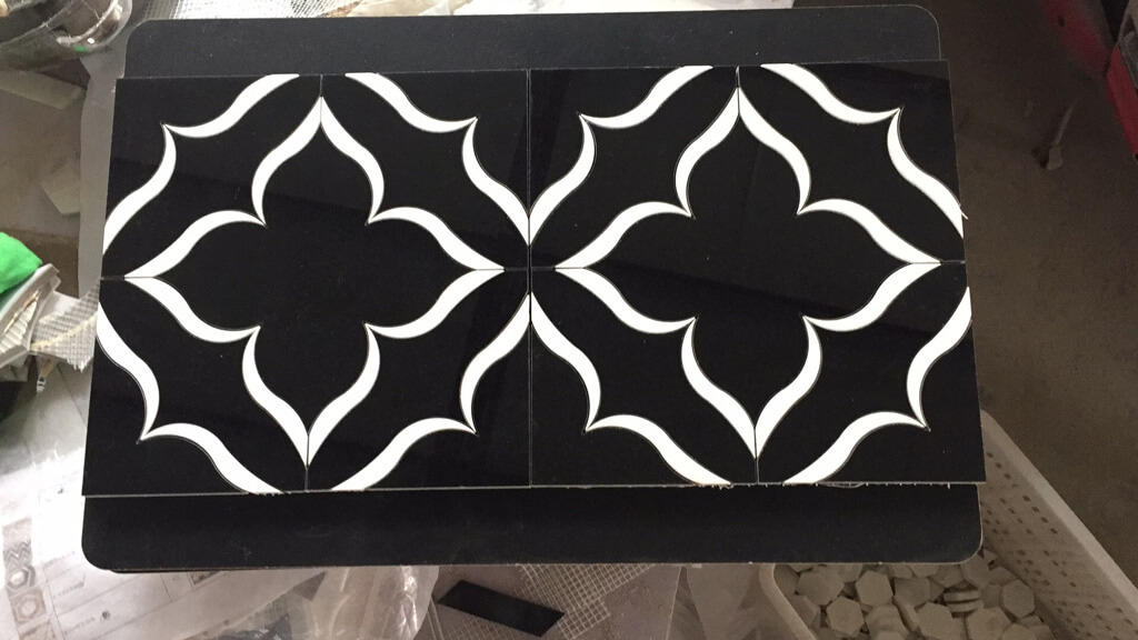 Black marble Waterjet mosaic