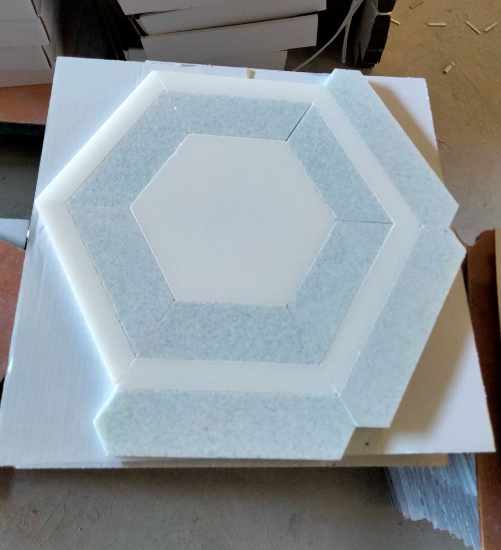 blue celeste hexagon mosaic