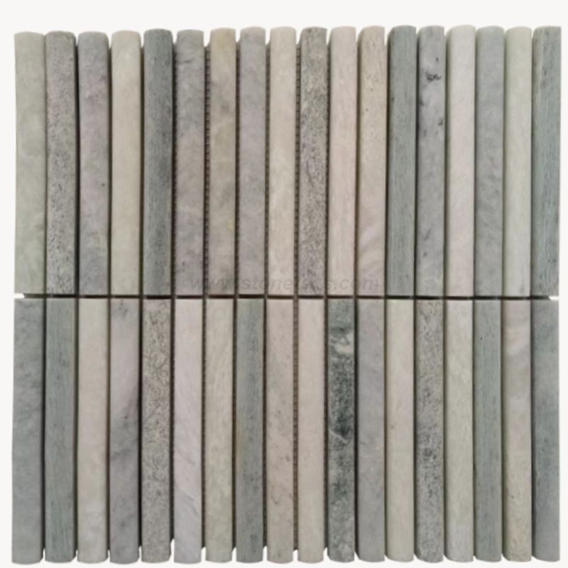 Ming Green Marble Fluted Mosaic Tiles