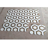 Thassos White Marble And Copper Mixed Hexagon Mosaic Tile