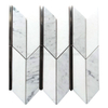 Thassos And Carrara White Marble Blends Stainless Steel Arrow Mosaic Design