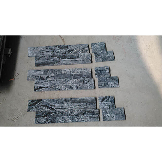 Antique black stacked stone tiles