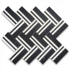 Thassos White And Nero Marquina Black Marble Herringbone Tile