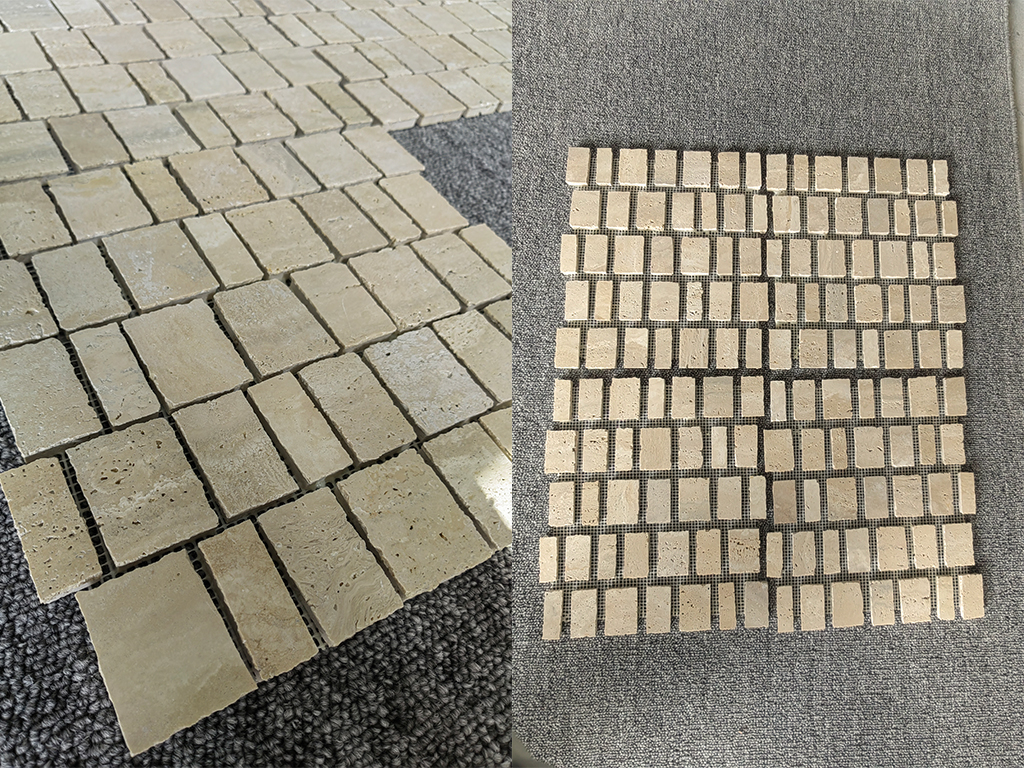 beige travertine mosaics