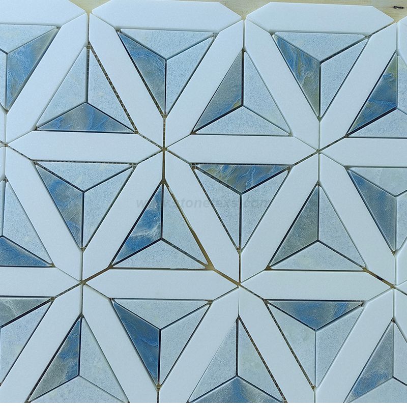Sky Blue Azul Celeste Geometric Mosaic Tiles for Floor Wall Tile