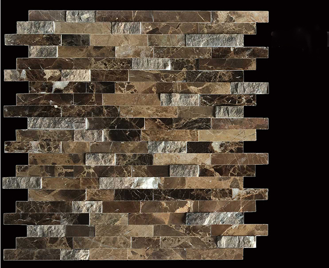 Brown Peel and Stick stone wall tiles