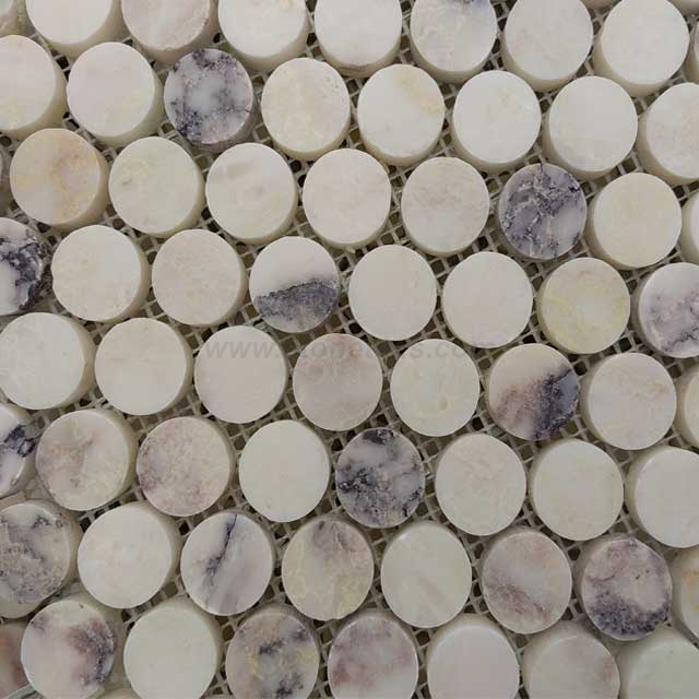 Viola Honed Penny Round Marble Mosaic