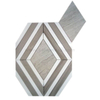 Wooden Marble And Thassos White Diamond Pattern Waterjet Tiles
