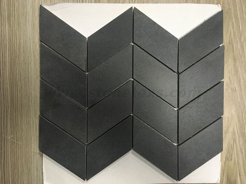 Black Basalt Andesite Chevron Tiles