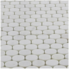 Thassos White Marble Polished Oval Mosaic Tiles