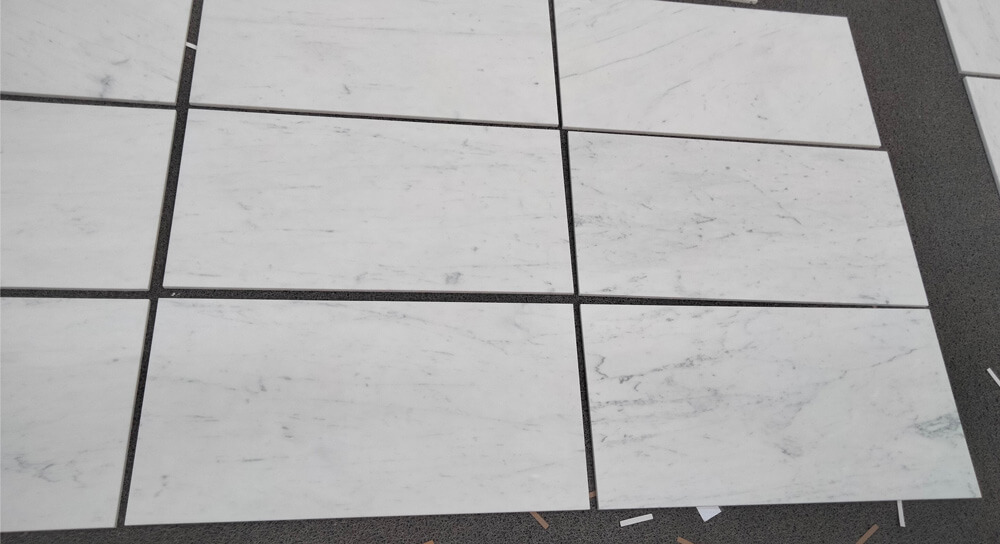 Carrara marble tiles