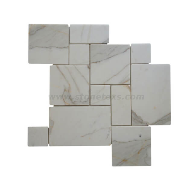 Calacatta Gold Marble French Pattern Tile