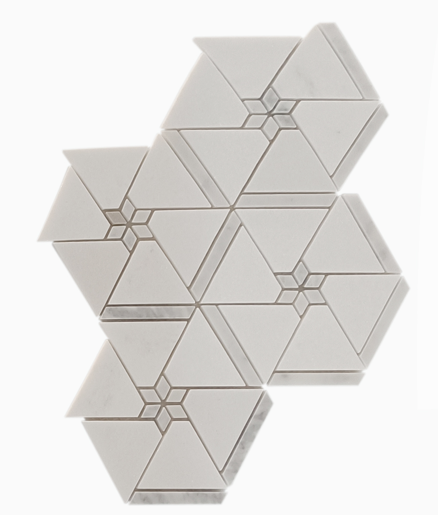 Thassos Hexagon Flower Mosaic