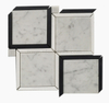 Carrara And Pure White Mix Black Parquet Tiles Pattern