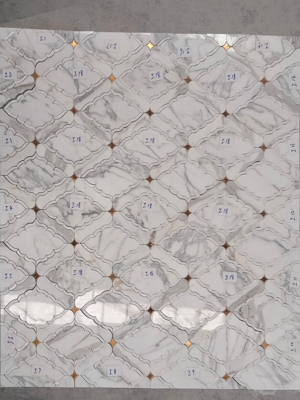 calacatta waterjet mosaic