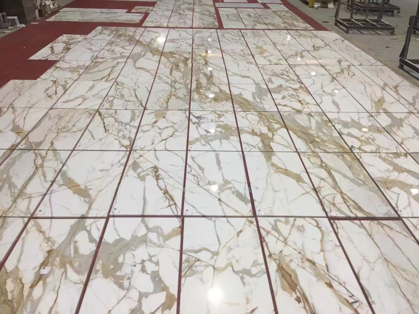 white marble tiles