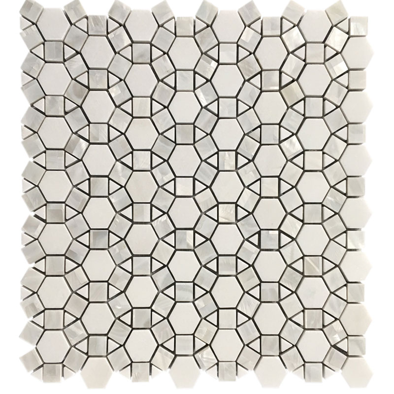 Thassos and Shell Mosaic Tile Thassos and Shell Mosaic Tile