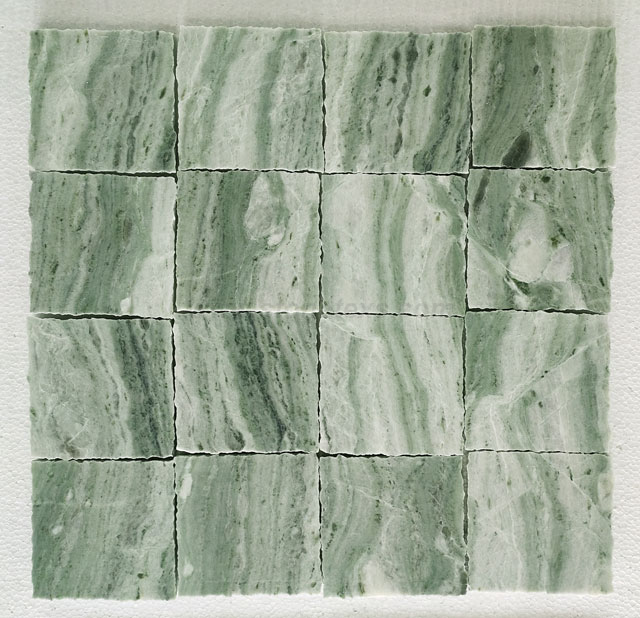 China Green Marble Broken Edge Mosaic Floor Tile
