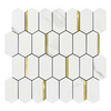 Calacatta Gold Blends Aluminum Picket Mosaic Tile