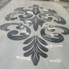 Natural Stone White And Grey Marble Waterjet Flooring