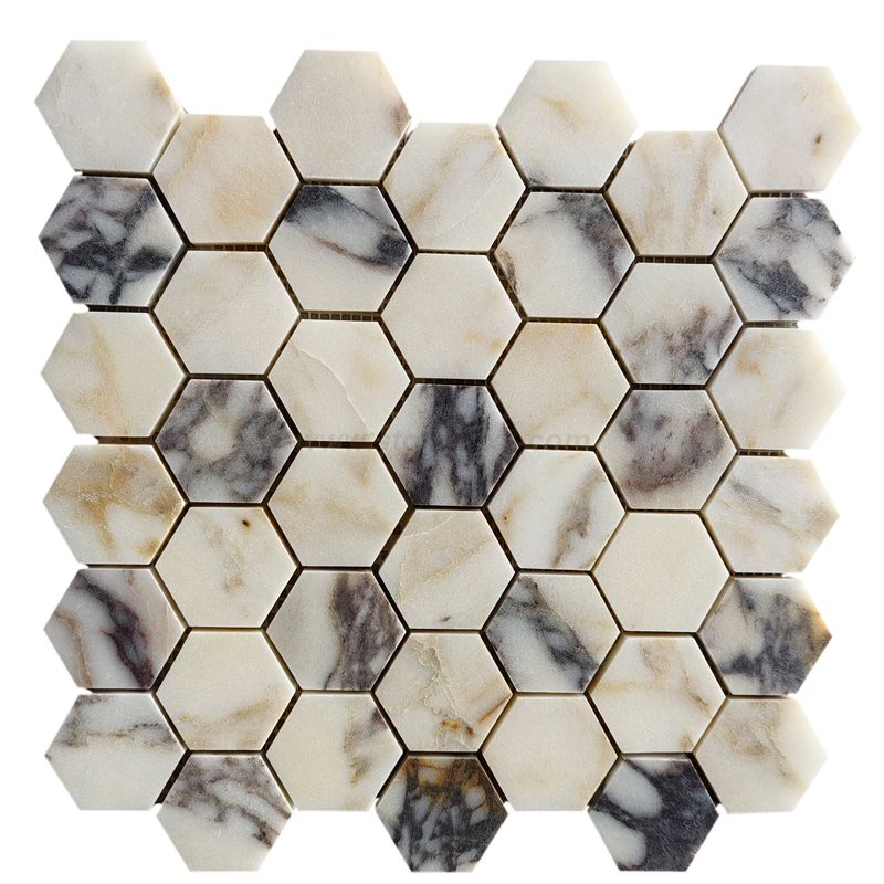 Luxury Bulgari Calacatta Viola Hexagon Mosaics